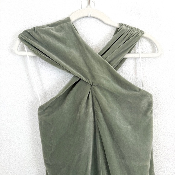 NOMIA Velvet Asymmetric Halter Crossover Midi Maxi Dress 6 - Picture 11 of 14